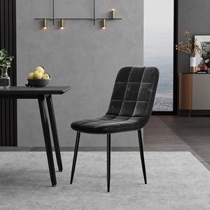 Set Moderno di 4 Sedie da Pranzo per Cucina e Sala da Pranzo con Seduta Imbottita e Gambe in Metallo per Casa - Product Image 3