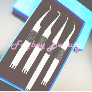 Pince à cils en acier inoxydable durable 4pcs du meilleur fabricant outil de beauté pour l'extension des cils - Product Image 2