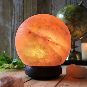 Lampe de sel sculptée à la main de haute qualité, en matériau organique naturel de l'Himalaya, écologique, fonctionnant avec une alimentation USB, couleur naturelle, LED, pour la maison - Product Image 1