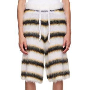 Custom Mens Solid Eco-Friendly Wool Knit Shorts <b>Elastic</b> Waist Streetwear Summer Low MOQ - Product Image 3