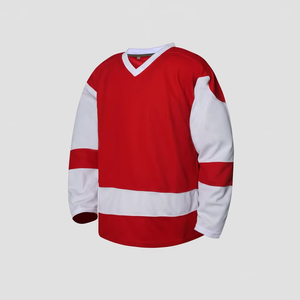 เสื้อฮอกกี้สนามระบายอากาศได้ดี ชุดยูนิฟอร์มฮอกกี้น้ำแข็งสำหรับทุกเพศ ปี 2025 โพลีเอสเตอร์ 100% แห้งเร็ว คอวี พิมพ์ลายแบบซับลิเมชั่น สำหรับทีมแบบกำหนดเอง - Product Image 1