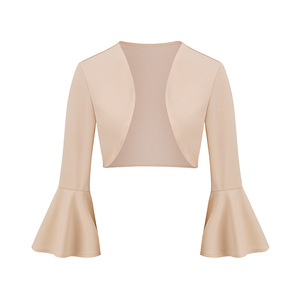 Women Long <b>Sleeve</b> Bolero Shrug Crop Top Fitted Open Front Bolero <b>Cardigan</b> - Product Image 1