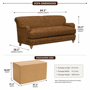 50% off Classic Upholstered <b>Sofa</b> Bed Premium Fabric Living Room <b>Sofa</b> with Solid <b>Wood</b> Legs <b>for</b> Villa & Workshop Use - Product Image 2