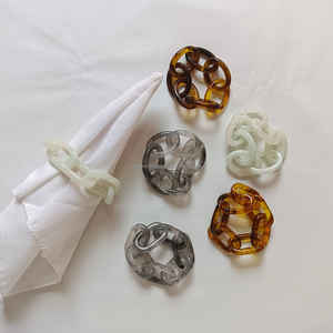 Luxurious Premium Quality Custom Color <b>Chain</b> Link Resin Napkin Ring Designer Napkin Holder for Wedding Party Table Decorations - Product Image 1