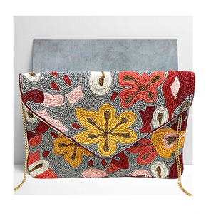Classic NeedleworkHandmade <b>Beaded</b> Clutch Purse with Luxury Finish Boho Style <b>Beaded</b> Clutch Purse with Colorful Handcrafted - Product Image 1