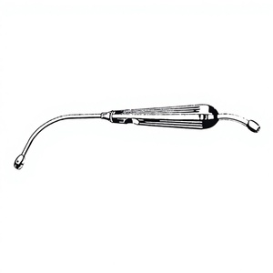 Tube d'aspiration chirurgical incurvé en métal Med Andrews Pynchon 9 pouces pour transfusion précise de fluides par HS MM-0426-499 - Product Image 1