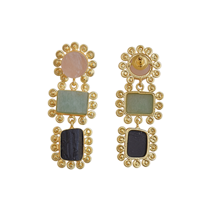 Pendientes Colgantes de Mariposa con Múltiples Piedras Chapados en Oro LJ 1450 de Laxmi Jeweller, Estilo Boutique, Moda de Compromiso con Piedras Semipreciosas - Product Image 4