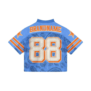 Maillots de football vintage américains sur mesure, fabriqués en France, en maille tricotée oversize, col en V, coupe courte et carrée, unisexe, 100% coton - Product Image 4