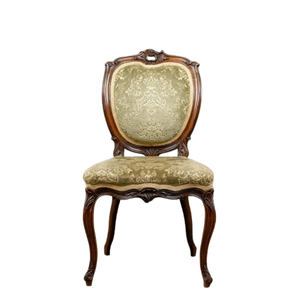 Chaise de salle à manger de luxe en bois sculpté, rembourrage en microfibre capitonnée, style antique, mobilier de maison pour villas et hôtels - Product Image 1