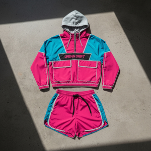 Custom <b>Women</b> 2 Piece Windbreaker Shorts Set Breathable Windproof Quarter Zip <b>Jacket</b> Running Sportswear Tracksuit Activewear Set - Product Image 2