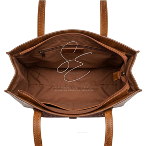 Sac fourre-tout vintage en cuir de vachette véritable SEHRAINN avec rabat à fermoir décoré, sac à main pour femme pour usage quotidien, sac à bandoulière pour le bureau - Product Image 5