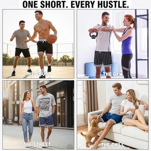 Men's Retro Basketball Shorts: 5-7 Inch Heavyweight Double <b>Layer</b> Mesh Deep Pockets 90s Vintage Athletic Gym Workout - Product Image 5