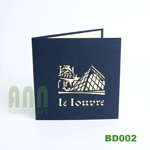 Tarjeta Pop-up 3D del Museo del Louvre, Papel Kraft de Alta Calidad, Artesanía Personalizada, Tarjeta de Felicitación Hecha a Mano, Recuerdo, Regalo/Estilo Artesanal ANN - Product Image 3