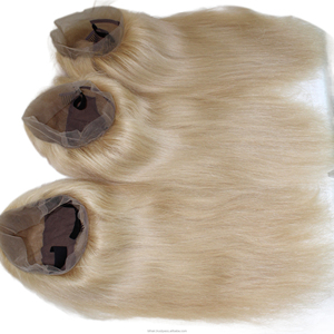 Compra una peluca de cabello humano europeo premium rubia, sin pegamento, pre-arrancada, sedosa, suave, de densidad natural, envío rápido a todo el mundo ahora. - Product Image 3