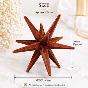 Estrella Merkaba de Cristal Rojo Dorado de 12 Puntas, Ecológica, Feng Shui, Regalo Espiritual, Venta al por Mayor, Pulida - Product Image 4