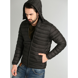 Men's Black Ultra Light Down Puffer <b>Jacket</b> <b>Packable</b> Hooded Coat Outdoor Winter Fashion Casual Wear Wholesale Customized OEM - Product Image 3