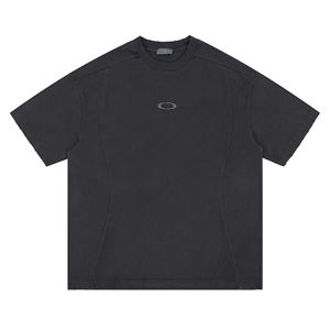 Camiseta Oversize de Algodón Lavado Pesado Personalizada para Hombre, Estilo Vintage Desgastado con Hombros Caídos, Streetwear, Camiseta Lisa 2026 - Product Image 1