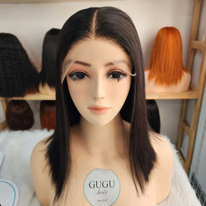 Peluca Bob de Cabello Humano Liso Corto, Sin Pegamento, Lista para Usar, Pelucas Frontales y con Cierre de Encaje de Cabello Humano (8-12 Pulgadas) - Product Image 2