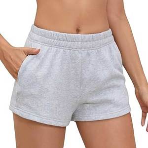 Shorts personnalisés pour femmes, taille mi-haute, en coton tissé 100% écologique, coupe-vent, séchage rapide, respirant, avec cordon de serrage - Product Image 4