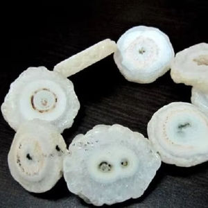 Cuentas de Cristal de Cuarzo Solar Druzy Natural Blanco de 20-30 mm, Piedra Musgosa, Hilo de Druzy de 7-8 Pulgadas - Product Image 4