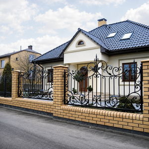 Balustrade en fer forgé sur mesure pour balcon et terrasse, design élégant pour villa, durable, revêtement en poudre, respectueux de l'environnement, résistant aux intempéries - Product Image 3