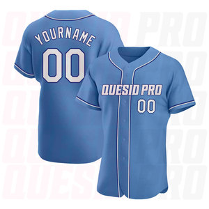 Wholesale Blank Baseball Jerseys Cheap Price Premium Jersey Base Ball Jersey Light Blue White Royal Authentic Baseball Jersey - Product Image 1
