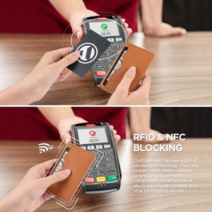 TILONSTAR TVW103 Men's Travel Portable Pocket <b>Wallet</b> Small Slim <b>RFID</b> <b>Blocking</b> Leather Credit Card Holder <b>Wallets</b> for Gift-Giving - Product Image 2