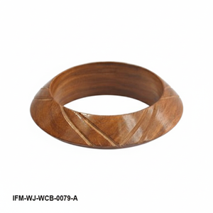 Handcrafted Natural Wood Bangle <b>Bracelet</b> Chunky Curved Carved Timber Wristband for Women <b>Boho</b> Style Organic Jewelry - Product Image 4