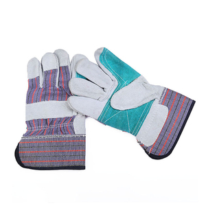 Guantes de Seguridad de Cuero Naranja Gris, Resistentes a la Abrasión, Antideslizantes, de Uso General, con Puño Recto - Product Image 2
