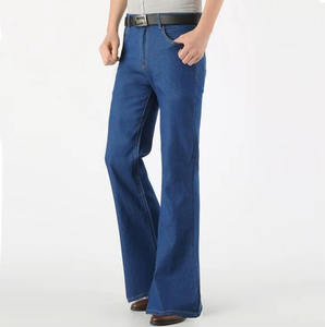 Pantalones Vaqueros Acampanados para Hombre, Delgados, Estilo Vintage, Azules, Años 80, Estilo Cowboy - Product Image 1