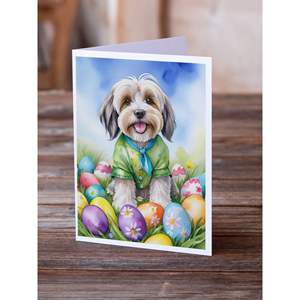 Whimsical Tibetan Terrier <b>Easter</b> Egg Hunt A7 Greeting <b>Cards</b> <b>Pack</b> of 8 Blank Note <b>Cards</b> with Envelopes Size 5x7 - Product Image 2