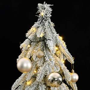 Sapin de Noël artificiel avec 300 LED et ensemble de boules de neige floquées, 82,7 pouces - Product Image 3