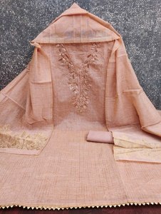 Conjunto de Salwar Bordado Color Rosa Melocotón para Mujer de Prayosha Enterprise con Dupatta a Juego, Kurta Recta y Pantalones, Traje Tradicional Indio - Product Image 2