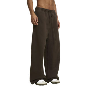 กางเกงวอร์มขายาวสำหรับผู้ชายกางเกงขายาวผ้าฝ้ายผสมน้ำหนักมากพร้อมเชือกรัดเอวสีน้ำตาล - Product Image 5