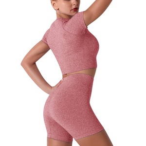 Custom Logo Ribbed Seamless Outfits Women 2 Piece Set <b>Gym</b> Running Workout Womens Sports Yoga Sets - Product Image 6