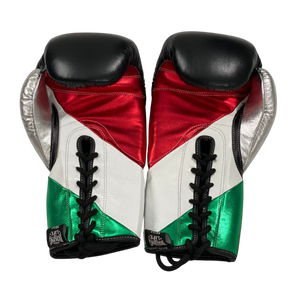 Guantes Profesionales Hechos a Medida, Sin Boxeo No Hay Vida, Cierre con Cordones, Muay Thai para Adultos y Artes Marciales, Personalizados, 100% Cuero Genuino - Product Image 3