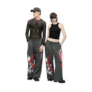 กางเกงแฟลร์ผู้หญิงคุณภาพดี ระบายอากาศได้ดี แฟชั่นใหม่ ขายดี กางเกงสตรีทแวร์ทรงแฟลร์ พิมพ์ลายซิลค์สกรีน สำหรับทุกเพศ - Product Image 2