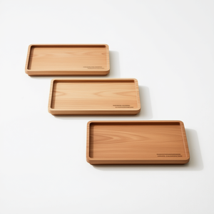 Plateau de service rectangulaire en bois minimaliste fait main avec motif imprimé pour le thé, le café, les collations ou le petit-déjeuner dans la cuisine - Product Image 2