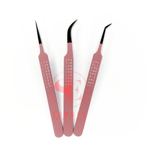 Pinzas de extensión de pestañas de fibra a granel desnuda puntas negras personalizadas herramienta de belleza de acero inoxidable sostenible Etiqueta Privada para pestañas - Product Image 5