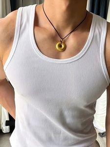 เหมาะสำหรับวันที่อากาศอบอุ่น สวมใส่สบาย ระบายอากาศได้ดี เสื้อผ้าลำลองที่จำเป็นสำหรับฤดูร้อนและใช้ในชีวิตประจำวัน เสื้อกล้ามดีไซน์เรียบง่าย - Product Image 1