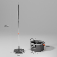 Serpillère plate mains libres HOLAMOPA avec système de seau à eau propre et eau sale pour le nettoyage des sols en bois dur, stratifiés et carrelés