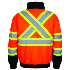 Reflective Construction Work Jacket High Visibility Safety <b>Clothing</b> for Road Crews Warehouse and Utility Work - Product Image 4