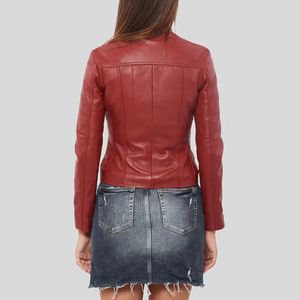 Wholesale Factory Genuine <b>Leather</b> Long Sleeved Breathable Zipper Winter Women's Stylish <b>Outfit</b> Customizable Knitted Finished - Product Image 2