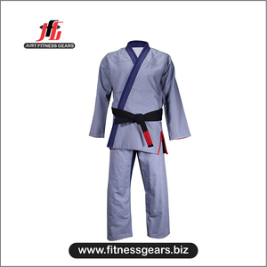Uniformes d'arts martiaux unisexes en polyester/coton légers, respirants et durables, sur mesure de haute qualité, entièrement personnalisables à l'avant - Product Image 1