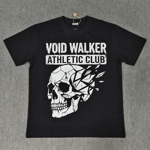 T-shirt pour homme à manches courtes en coton 100% vintage imprimé et tricoté, effet délavé à l'acide - Product Image 1