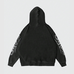Sudadera con Capucha Premium para Hombre, Impresión DTG Personalizada en las Mangas, Logotipo en el Pecho, Estilo Casual Oversize, Felpa, 100% Algodón, Invierno, 420g - Product Image 2