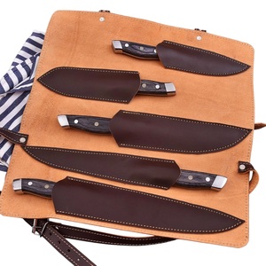 Ensemble de couteaux de chef en acier Damas à cinq pièces Nordic Forge, manches en bois Pakka, ambidextres, durables, tranchants, personnalisés, OEM, faits à la main, avec sac de transport - Product Image 5