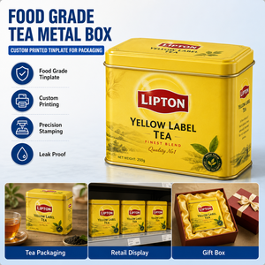 Boîte en métal pour <span class=keywords><strong>thé</strong></span> <span class=keywords><strong>Lipton</strong></span> de qualité alimentaire avec impression personnalisée en fer blanc pour l'emballage - Product Image 2