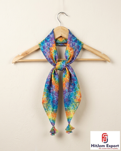 Pañuelo de Seda Estampado de Lujo para Mujer, Suave y Ligero, Pañuelo Cuadrado para la Cabeza, Fabricante de Productos de Tela Personalizada OEM - Product Image 1