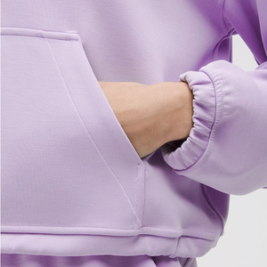 Sudadera de lavanda con media cremallera, oversize, para mujer, de punto polar, top corto, conjunto de chándal, ropa al por mayor - Product Image 2